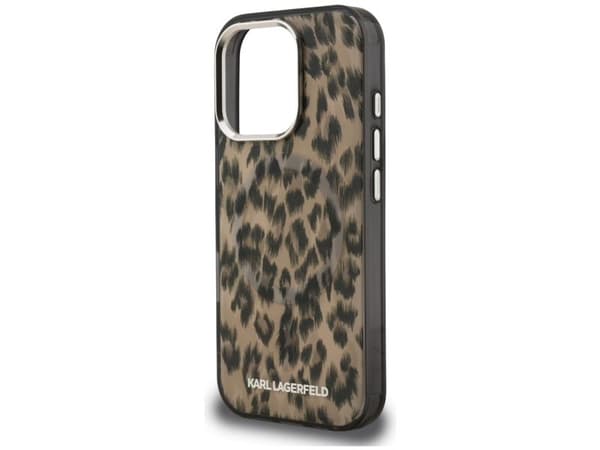 Karl Lagerfeld IML leopardmønstret MagSafe-deksel til iPhone 16 Pro Max - brun