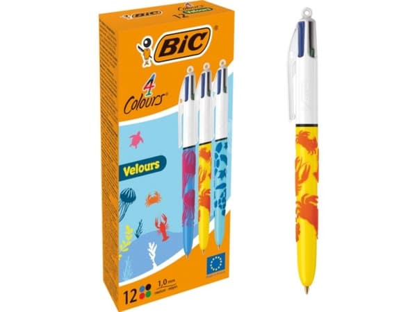 BIC 4 Colours, Multifunksjonell kulepenn, Flerfarget, 12 stykker, Medium