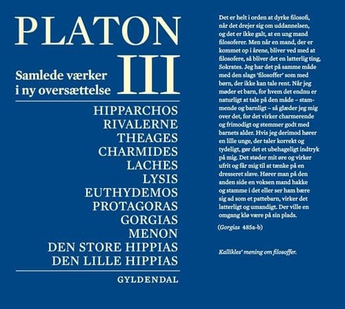 Plato. Bind 3 | Plato;Plato | Språk: Danska