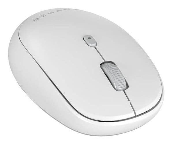 HYPER HS2100GL, Høyre hendt, Bluetooth, 2400 DPI, Grå, Hvit