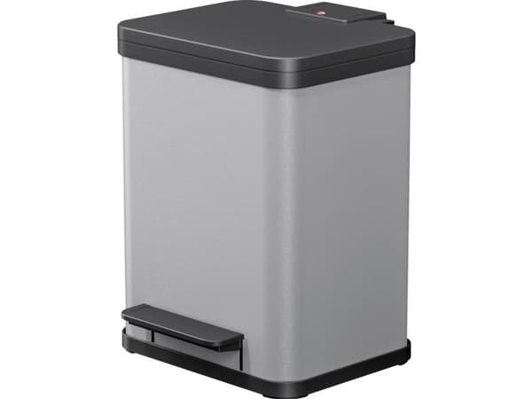 Hailo Öko duo Plus M, 18 l, Rektangulær, Stål, Sølv, Plast, Pedal