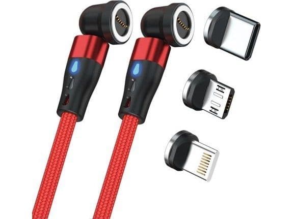 RealPower MagneticCharge2, 1 m, Rød