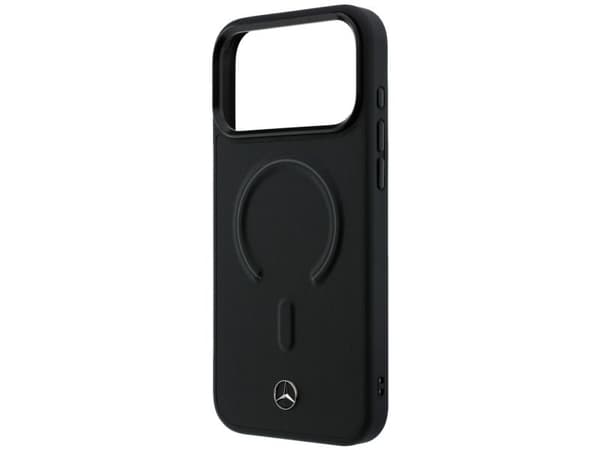 Mercedes Leather 3D MagSafe Case for iPhone 17 Pro Max - Black