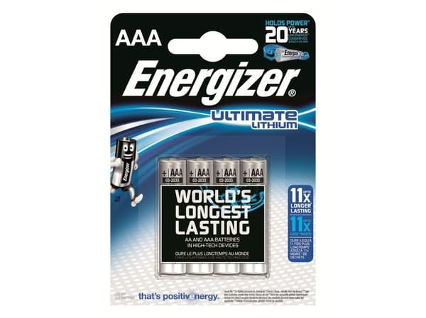 Energizer L92/AAA batteri, 4 stk.