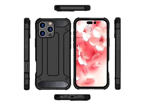 Hybrid Armor iPhone 16 Pro Max-skal - sort