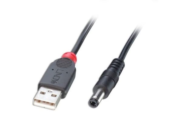 Lindy 70267, 1,5 m, USB A, DC, USB 2.0, Hankjønn/hankjønn, Sort