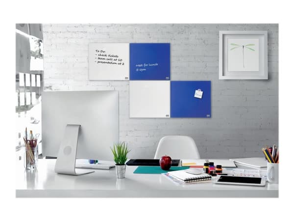 Nobo - Whiteboard-tavla - 300 x 300 mm - glas - magnetisk - blå