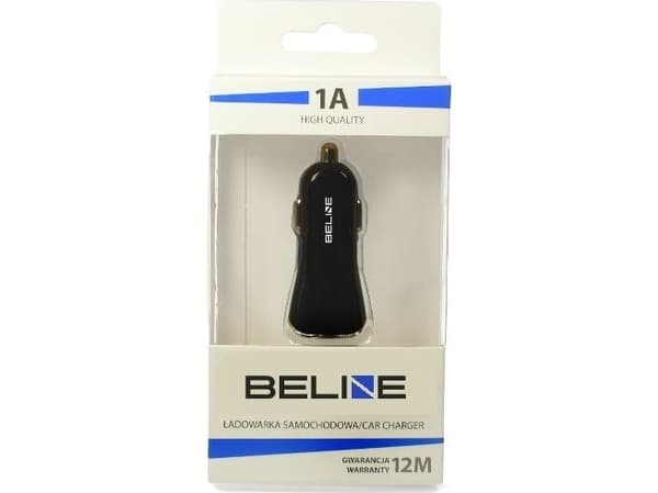 Beline 1xUSB 1A laturi musta/musta