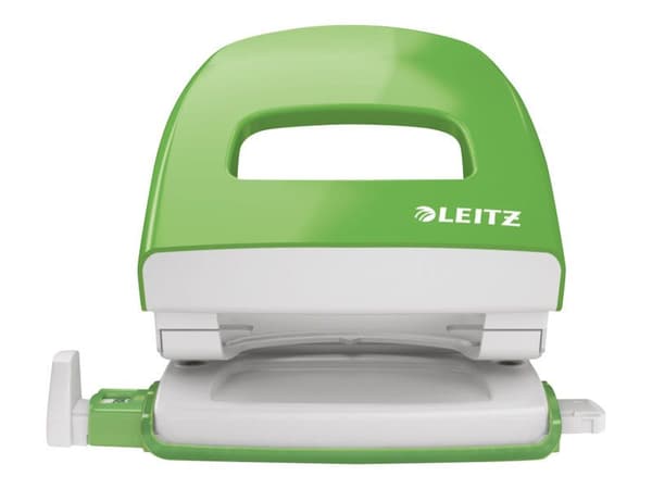 Hålstans Leitz 5008 ljusgrön 2-hål med glid för 30 ark
