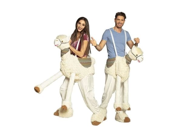 Lama piggy back kostume, voksen