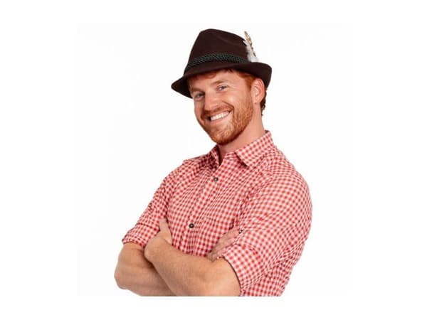 Tummanruskea Oktoberfest-hattu