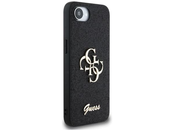 Etui Guess Fixed Glitter Big 4G do       iPhone 16e czarny