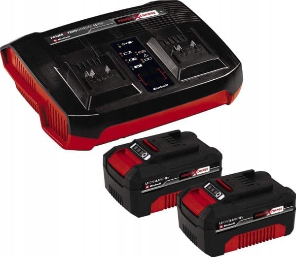 Einhell 2x 4.0Ah & Twincharger Kit PXC, Batterier medfølger