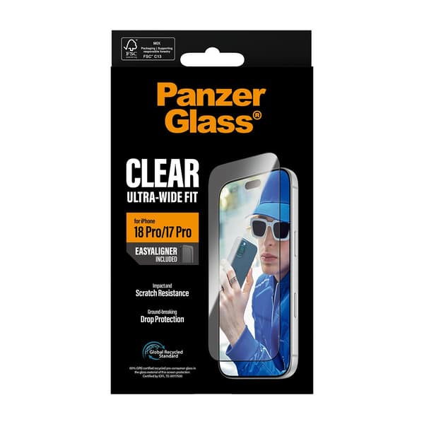PanzerGlass Screen Protector 18 Pro | 17 Pro | Ultra-Wide Fit w. EasyAligner