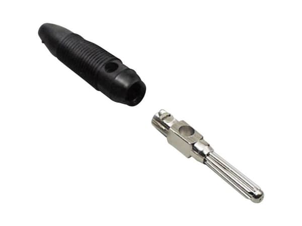 TRU COMPONENTS bananstikk, rett stift-diameter 4 mm, sort 1 stk