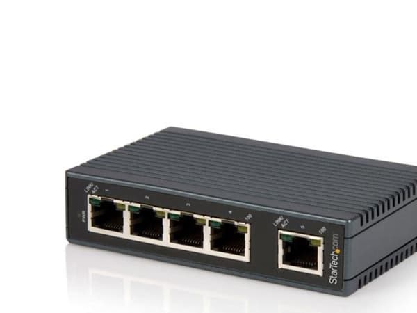 Startech 5-Port Ethernet Switch - 10/100Mbps Industrial Networking Solution - IP30-rated Energy Efficient Internet Switch (IES5102) - Switch - ikke...
