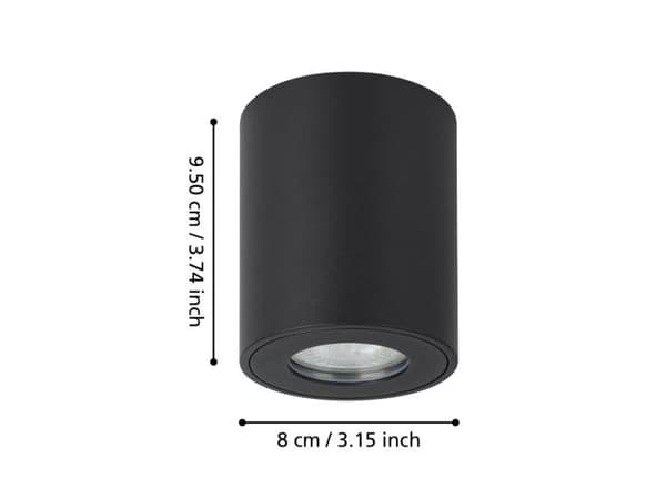 EGLO TORRECOLA UDE LOFT Ø80 GU10 IP44 SORT