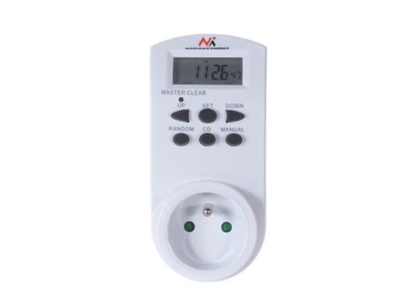 Maclean MCE05, Daglig timer/veckotimer, Vit, Digital, Knappar, 12 timmar/24 timmar, CE
