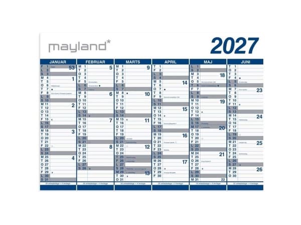 Storkalender 2x6 månader PP-plaströr 2027