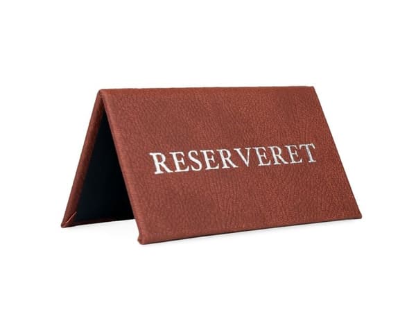 Classic reserverad (DK) bordsskylt, brun