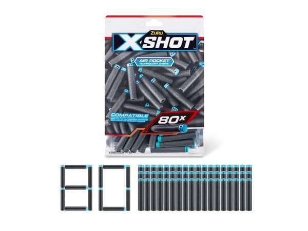 X-Shot Excel 80PK Refill Darts Foilbag