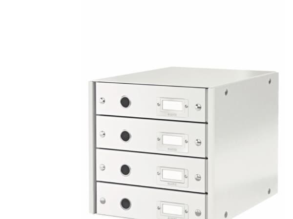 Lådskåp A4 Leitz Click&amp;Store med 4 lådor vit