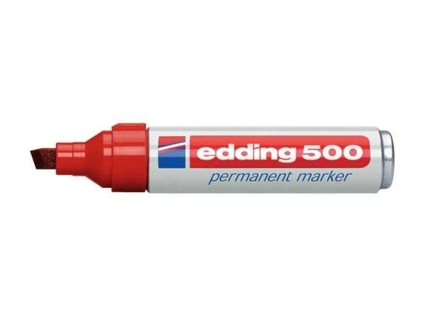 edding 500 - Markering - permanent - för glas, metall, plast - röd - 2-7 mm