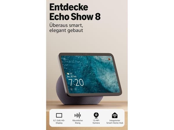 Amazon Echo Show 8 - Smart display - LCD 8.7" - trådlös - Wi-Fi 6, Bluetooth - Appkontrollerad - grafit