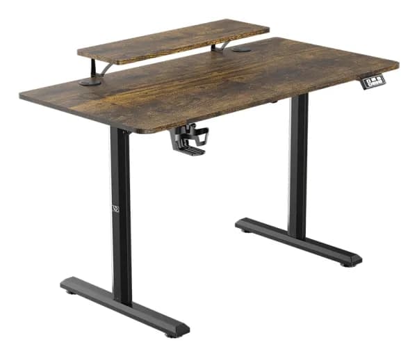 Ultradesk HIGHLANDER, Rett, Rektangulær form, Spilling, Matt, Sort, T-ben