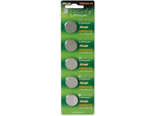 Techly CR2032, Engångsbatteri, CR2032, Litium, 3 V, 5 styck, 210 mAh