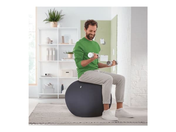 Leitz Ergo Active - Bollstol - ergonomisk - tygklädsel - mörkgrå