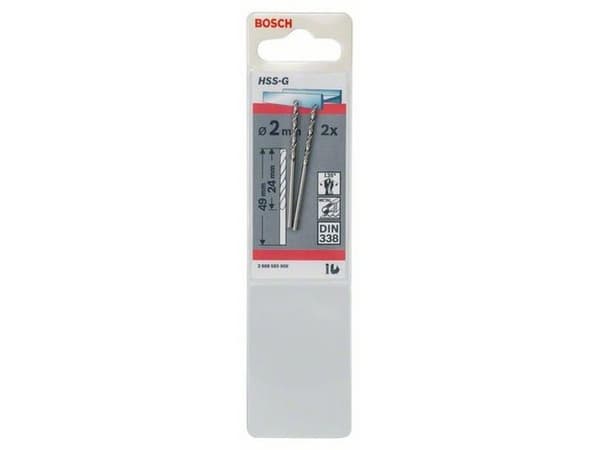Bosch HSS-G - Bor - bor - 2 deler - cylindrical - lengde: 49 mm