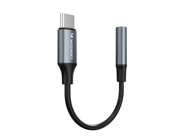 Wozinsky USB-sovitin WACM-01 USB-C - miniliitin 3,5 mm - musta