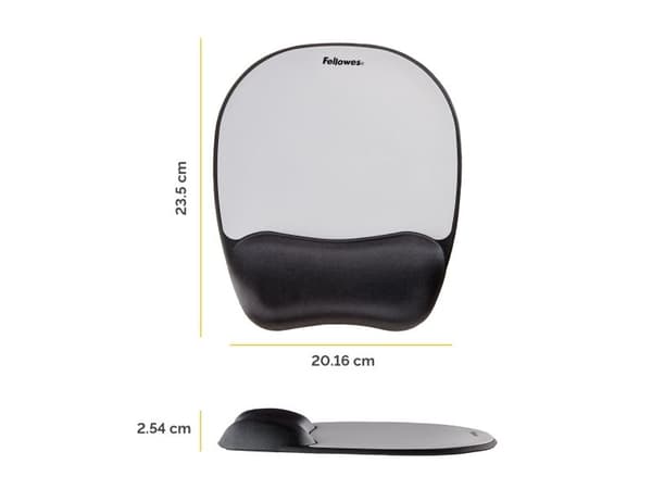 Fellowes Memory Foam - Musematte med håndleddsstøtte - sølv