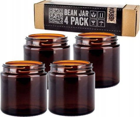 Comandante Bean Jar Brown Glass - brunt glas till malet kaffe - 4 st