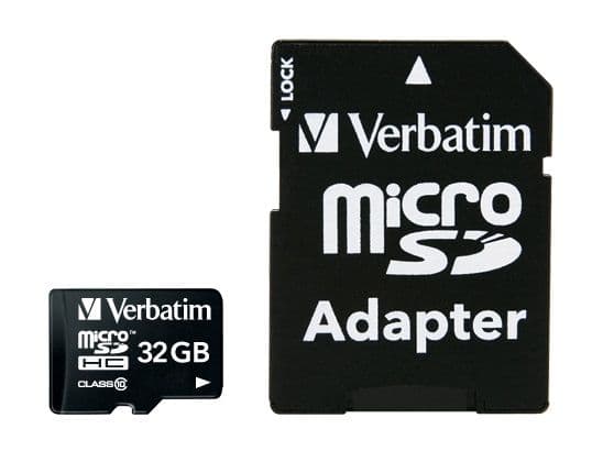 Verbatim MicroSDHC Card 32 GB inkl. Adapter (class 10)