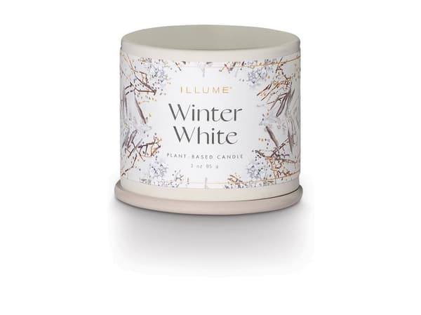 ILLUME Winter White Demi Vanity Tin Duftlys, Hvid,