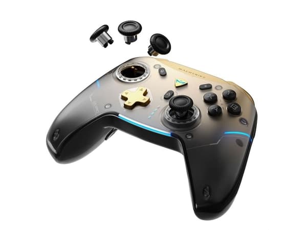 Machenike G5Pro Flagship Wireless Game Controller with Gyroscope and Button Mapping - Black and Gold