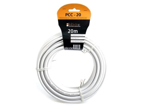 Libox antennkabel 20 m vit (PCC20)