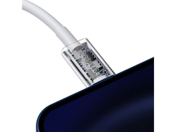 Baseus Superior, 1,5 m, Lightning, USB C, Hankjønn, Hankjønn, Hvit