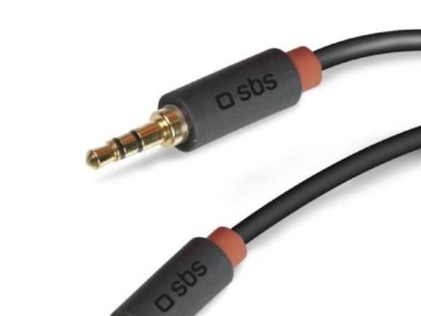 SBS TECABLE35KR, 3.5mm, Hankjønn, 3.5mm, Hankjønn, 1,5 m, Sort