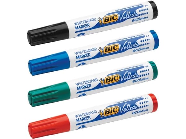 Whiteboardmarkers BIC Velleda 1701, box med 4 st.