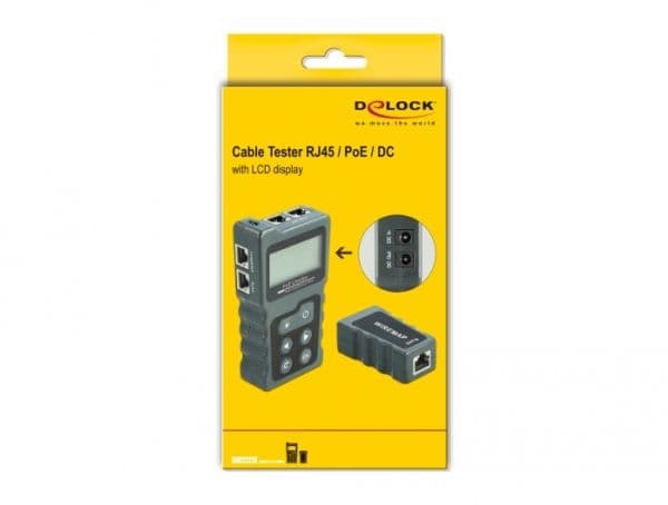 Delock LCD Cable Tester RJ45 / PoE / DC - Nettverktestsett