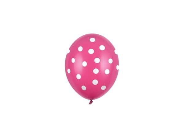 Hot pink balloner med hvide prikker