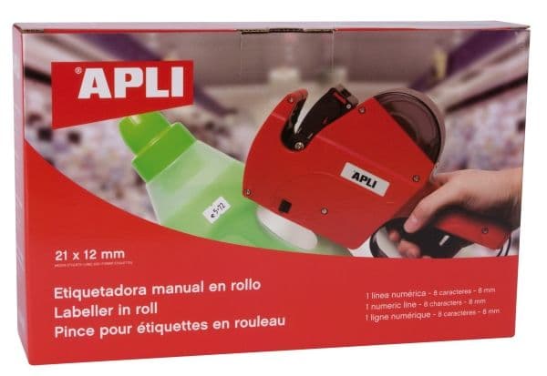 APLI merkeskriver 1-radig, 8 tegn, rød