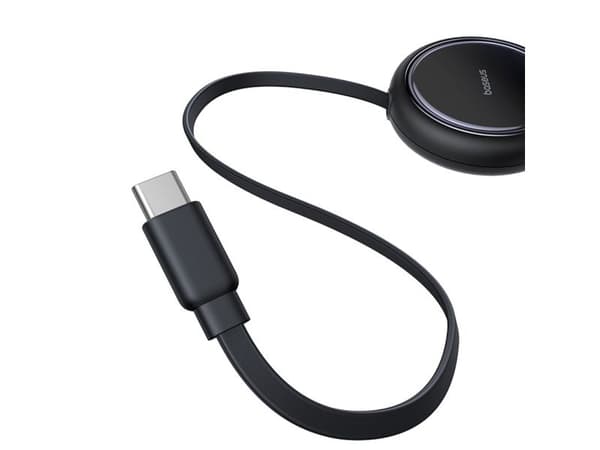BASEUS infällbar kabel 2-i-1 Type C till 2x Type C 100W 1 m svart