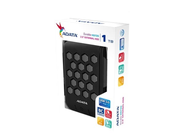 ADATA HD720 - Harddisk - 1 TB - ekstern (bærbar) - USB 3.0 - svart