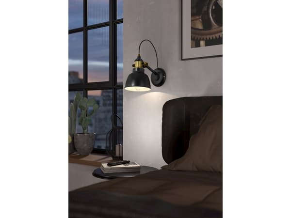 EGLO THORNFORD vegglampe sort/bronse