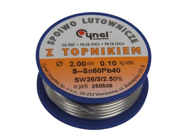 CYNA loddespole 2,0 mm 100 g Sn60Pb40