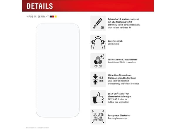 Displex 02169, Apple, iPhone 17/17 Pro, Dammresistent, Reptålig, Splitterskyddad, Stöttålig, Transparent, 1 styck
